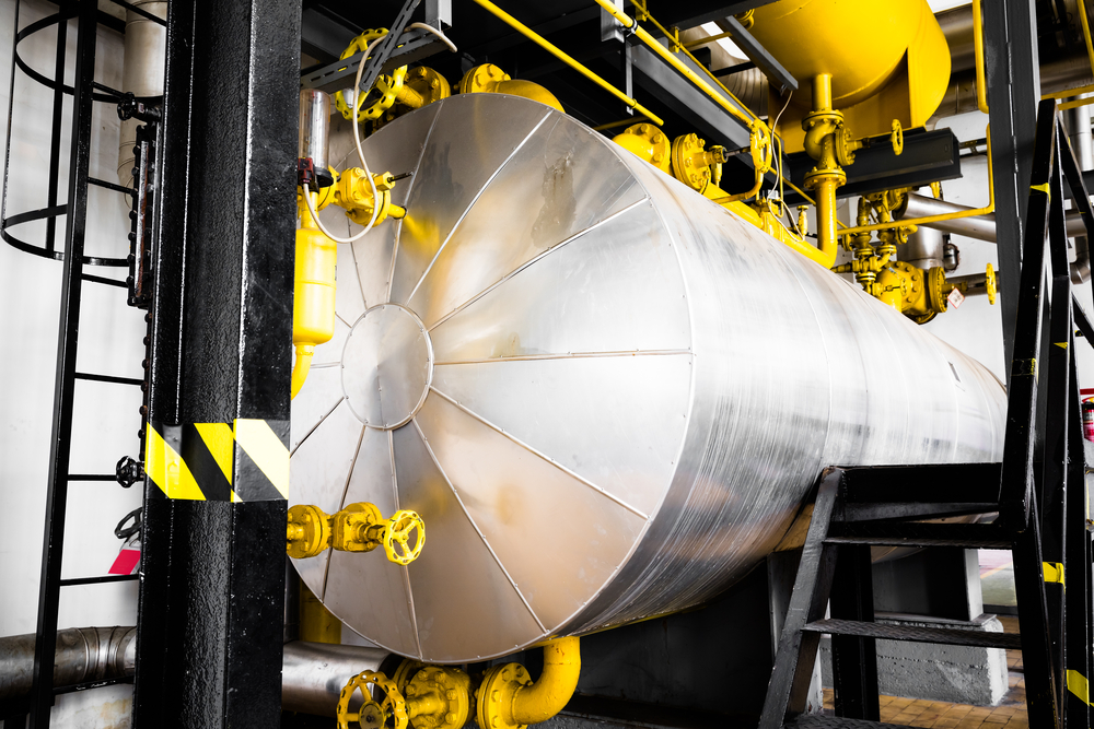 An,industrial,chiller,stainless,tank,,a,brewery
